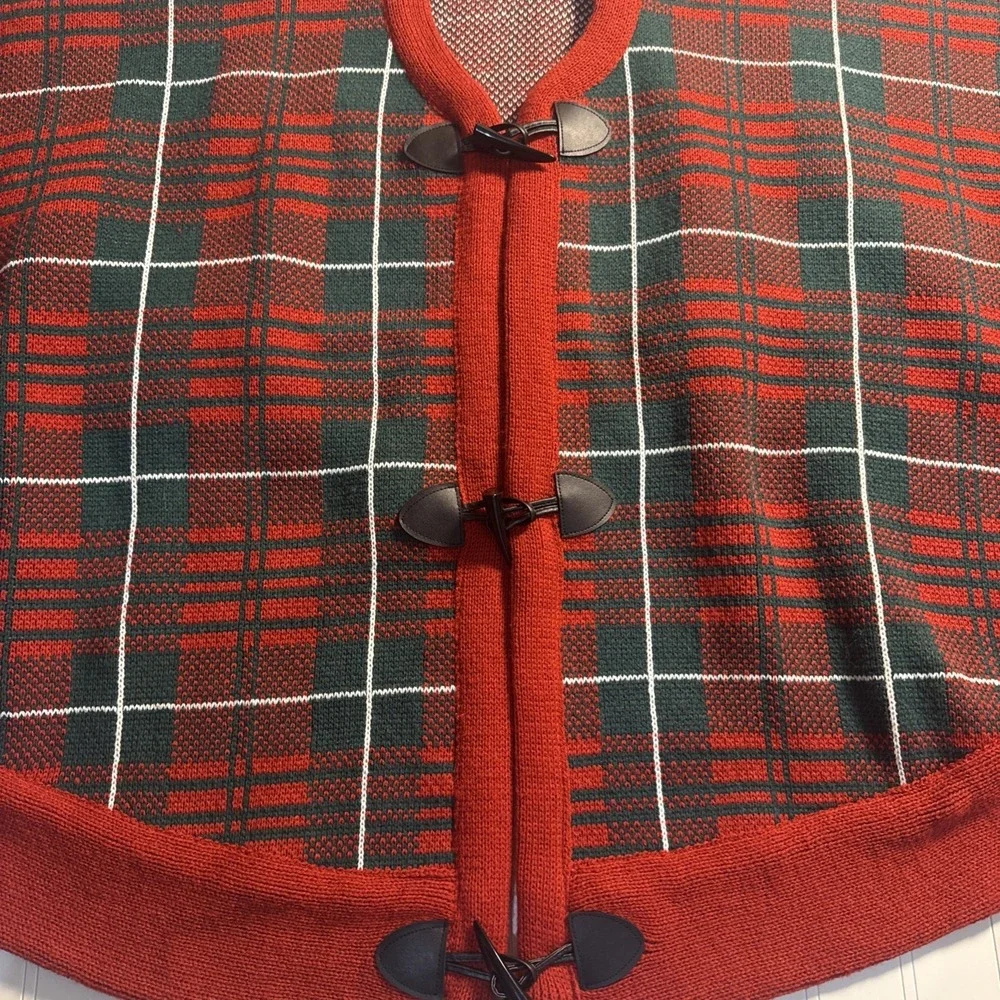 Pier 1 Imports Christmas Tree Skirt Tartan Plaid Knit‎ Sweater Country Cabin 52